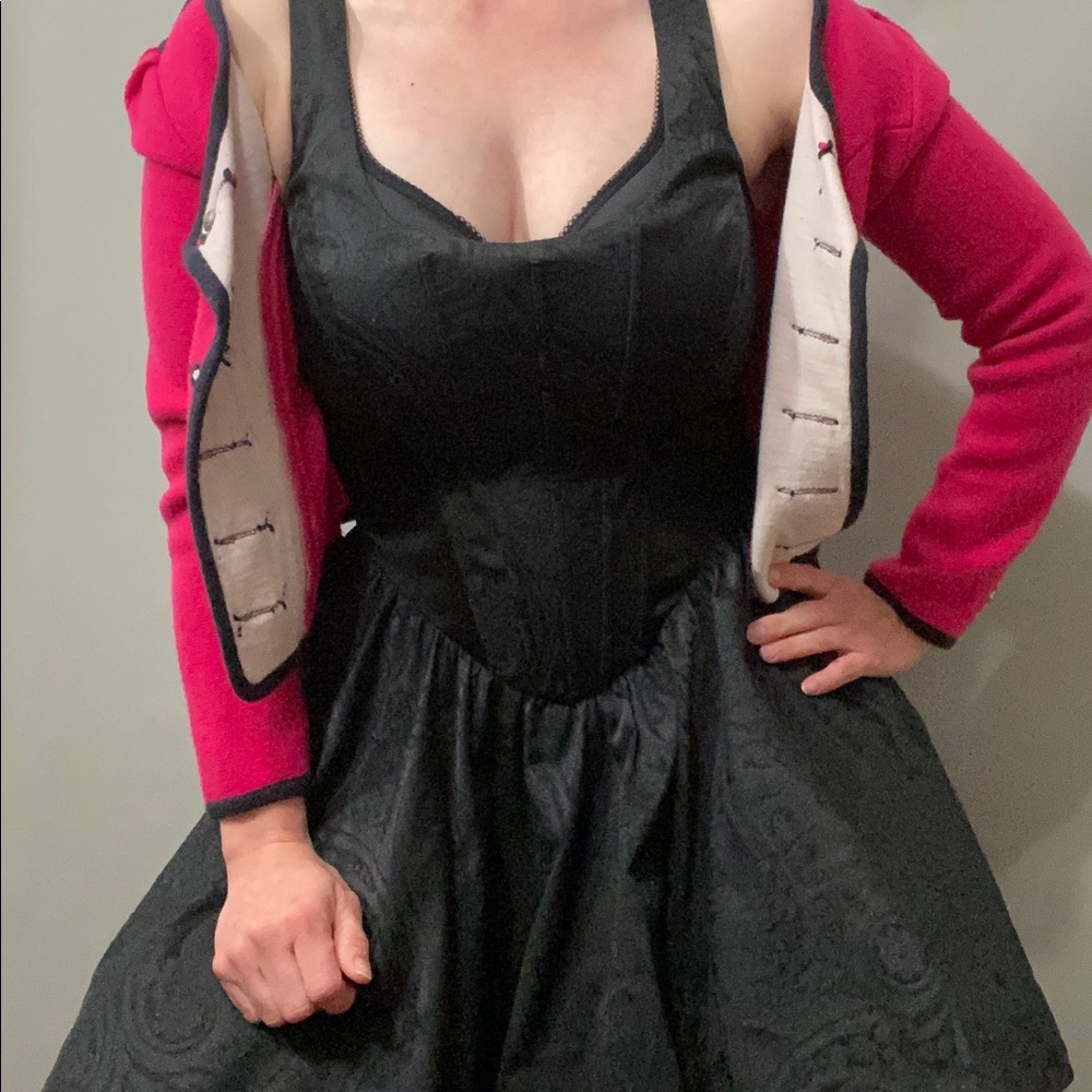 🖤Betsey Johnson Sexy Silk Goth Corset Dress - Picture 11 of 14